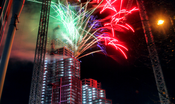 Roof top firework displays in central London - contact Flashpoint Fireworks